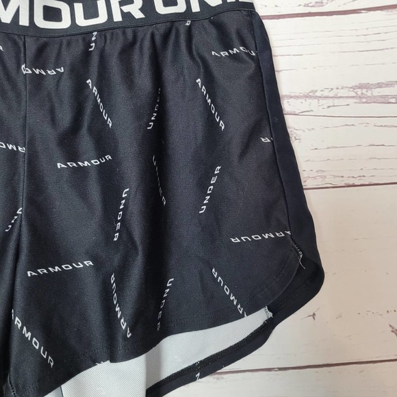 Under Armour UA Black Play Up Elastic Waist Athletic Training Shorts Size Medium - Picture 3 of 5